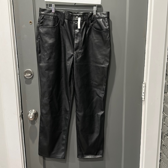 NWT Madewell perfect straight vintage jean: faux leather - Picture 1 of 5